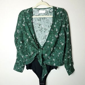 NEW revolve Capulet floral wrap bodysuit